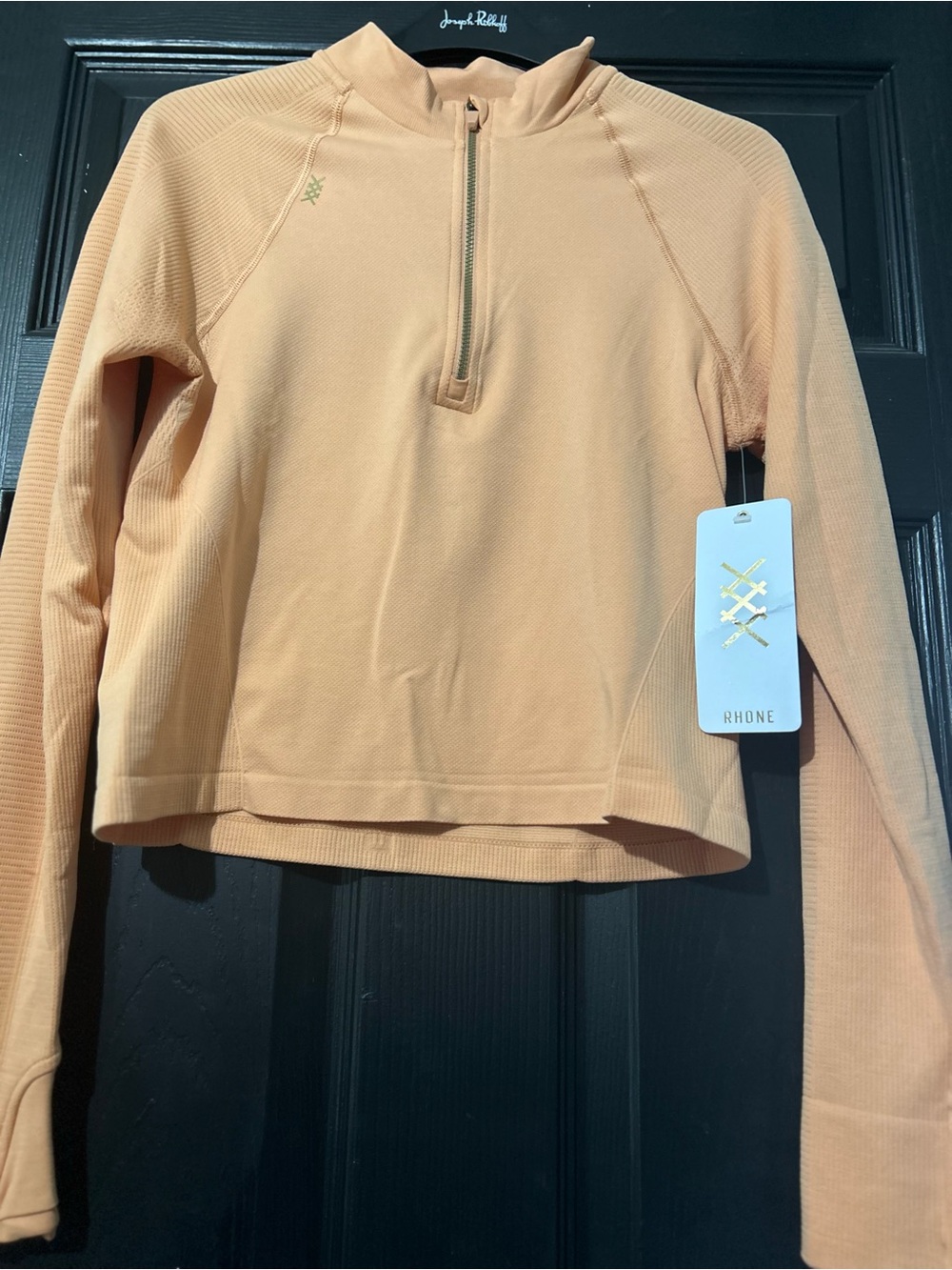RHONE Peach Half-Zip Long Sleeve Top